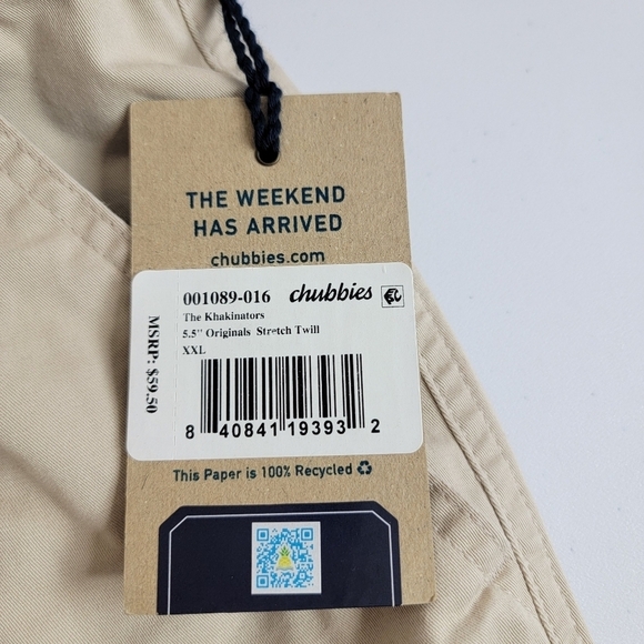 Chubbies The Khakinators 5.5' Originals Stretch Twill Tan Shorts Sz XXL NEW - Picture 10 of 13